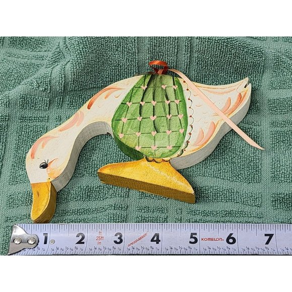 Vintage Folk Art Goose/Duck Farmhouse Kitchen Wood Shelf Duck/Goose Hand Painted - Picture 7 of 9